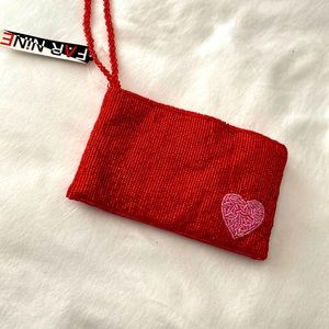 NWT red sequined wristlet